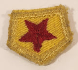 Vintage Boy Scouts Fitness Red Star On Yellow 7/8" x 1" Embroidered Fabric Patch Badge