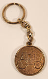 Wells Fargo Since 1852 Stage Coach Gold Tone Metal Keychain Key Ring
