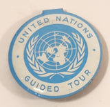 Vintage UN United Nations Guided Tours Fold Over Style 7/8" Metal Tab Clip Pin