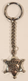 Sheriff Star Badge Crosses Revolver Guns Metal Keychain Key Ring