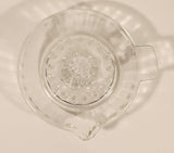 Vintage 1940s Lemon Hand Juicer Reamer Ribbed Depression Glass Bowl with Handle and Pour Spout