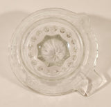 Vintage 1940s Lemon Hand Juicer Reamer Ribbed Depression Glass Bowl with Handle and Pour Spout
