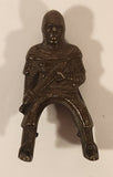Vintage Japanese Samurai Soldier with Armor and Sword Miniature1 3/8" Bronze Metal Toy Figurine