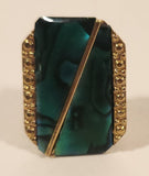 Vintage Butler Green Abalone Clip on Earring (Single)