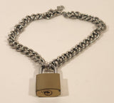 Silver tone Heavy Thick Chain with Padlock 13" Necklace