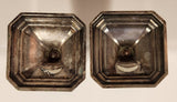 Vintage Ornate Perforated 2 3/8" Silver Tone Metal Egg Cup Holders Set of 2 Made in England