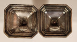 Vintage Ornate Perforated 2 3/8" Silver Tone Metal Egg Cup Holders Set of 2 Made in England