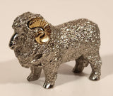 New Zealand Ram Sheep 2 1/4" Silver and Gold Tone Metal Figurine