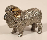 New Zealand Ram Sheep 2 1/4" Silver and Gold Tone Metal Figurine