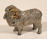 New Zealand Ram Sheep 2 1/4" Silver and Gold Tone Metal Figurine