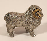 New Zealand Ram Sheep 2 1/4" Silver and Gold Tone Metal Figurine
