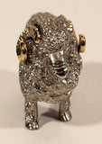 New Zealand Ram Sheep 2 1/4" Silver and Gold Tone Metal Figurine