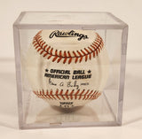 1990s Rawlings Cal Ripkin Jr. #8 Baltimore Orioles Official Ball American League Gene A. Budig Baseball in Display Case