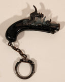 Vintage Pirate Flintlock Pistol Miniature Metal Cap Gun Keychain Made in Hong Kong