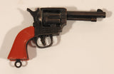 Vintage Victory Hand Gun Revolver with Red Handle Miniature Metal Cap Gun Keychain Charm Made in Hong Kong