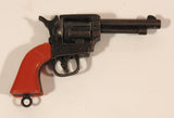 Vintage Victory Hand Gun Revolver with Red Handle Miniature Metal Cap Gun Keychain Charm Made in Hong Kong
