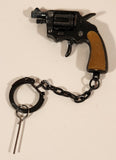 Vintage Hand Gun Revolver Miniature Metal Cap Gun Keychain Made in Hong Kong
