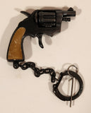 Vintage Hand Gun Revolver Miniature Metal Cap Gun Keychain Made in Hong Kong