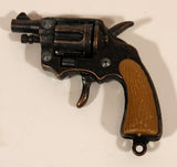 Vintage Hand Gun Revolver Miniature Metal Cap Gun Keychain Charm Made in Hong Kong