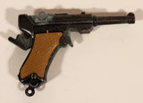 Vintage Victory 1980s German Mauser Pistol Miniature Metal Cap Gun Keychain Charm Made in Hong Kong