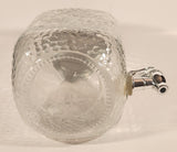 Vintage Bubble Pebble Textured Water Jug Dispenser 10" Clear Glass Bottle with Metal Lid