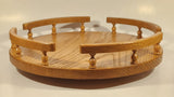 Oak Lazy Susan Turntable 13 3/4" Wood Table Top Rotating Server