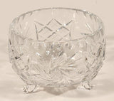 Vintage American Brilliant Pinwheel Crystal Tri-Footed 4" Glass Candy Dish Bowl