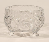 Vintage American Brilliant Pinwheel Crystal Tri-Footed 4" Glass Candy Dish Bowl