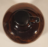 Vintage Perfex Bleach 10 3/4" Brown Amber Glass Bottle Jug with Handle and Black Plastic Lid