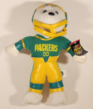 2002 Nanco NFL Green Bay Packers #00 White Teddy Bear Football Player 13" Tall Stuffed Plush Toy New with tags