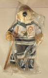 1992 Meadowlanders Bobo The Pro Bear NHL Minnesota North Stars Teddy Bear 21" Stuffed Plush Toy with Wood Hockey Stick in Bag with Tags Missing One Glove and Broken Stick