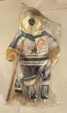 1992 Meadowlanders Bobo The Pro Bear NHL Minnesota North Stars Teddy Bear 21" Stuffed Plush Toy with Wood Hockey Stick in Bag with Tags Missing One Glove and Part of Stick Gone