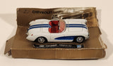 New Ray City Cruiser Collection Chevrolet 1957 Corvette Convertible White with Blue Stripes 1/43 Scale Die Cast Toy Car Vehicle On Cardboard Backing