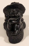 Vintage Coco Joe's Hawaii #222 Menehune Pi-Nui or The Sleepy One Laying 5 1/4" Long Carved Lava Rock Figurine