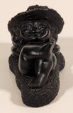 Vintage Coco Joe's Hawaii #222 Menehune Pi-Nui or The Sleepy One Laying 5 1/4" Long Carved Lava Rock Figurine