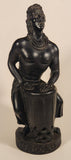Vintage 1975 A Hip Original F-25 Hawaiian Warrior Drummer 12" Tall Carved Lava Rock Figurine Sculpture