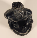 Vintage 1975 A Hip Original F-25 Hawaiian Warrior Drummer 12" Tall Carved Lava Rock Figurine Sculpture