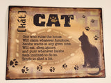 Cat Definition 9 1/4" x 12 1/2" Heavy Metal Sign