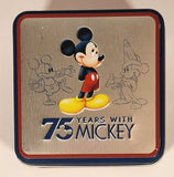 Disney 75 Years With Mickey 3 3/4" Embossed Tin Metal Container