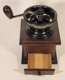 French Style Wood and Dark Metal Coffee Grinder Mill