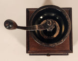 French Style Wood and Dark Metal Coffee Grinder Mill