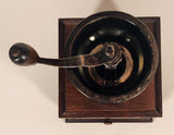 French Style Wood and Dark Metal Coffee Grinder Mill