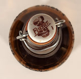 Vintage Fischer Biere d'Alsace Embossed Brown Amber Glass Beer Bottle with Porcelain Swing Top Lid
