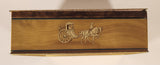 Vintage Victorian Man with Glass of Red Wine and Woman in Blue Dress on Staircase Tin Metal Container