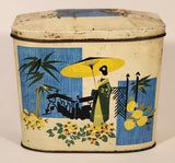 Vintage Gray And Dunn Biscuit Manufacturers Japanese Themed Tin Metal Container
