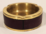 Vintage Studer ReVox Audio Equipment Brown Leather Wrapped Brass Metal Advertising Ash Tray