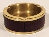 Vintage Studer ReVox Audio Equipment Brown Leather Wrapped Brass Metal Advertising Ash Tray