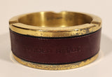 Vintage Studer ReVox Audio Equipment Brown Leather Wrapped Brass Metal Advertising Ash Tray