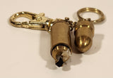 Brass Metal Bullet Cigarette Lighter Clip On Keychain