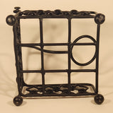 Ornate Banded Chain Link Black Heavy Cast Iron Weighted Napkin Holder